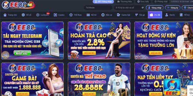 Tổng hợp cẩm nang khuyến mãi EE88 chào hè cực hot cho tân binh